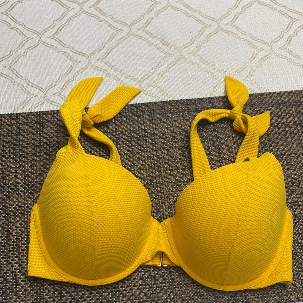 Shade & Shore Yellow Bikini with Adjustable Tie Straps